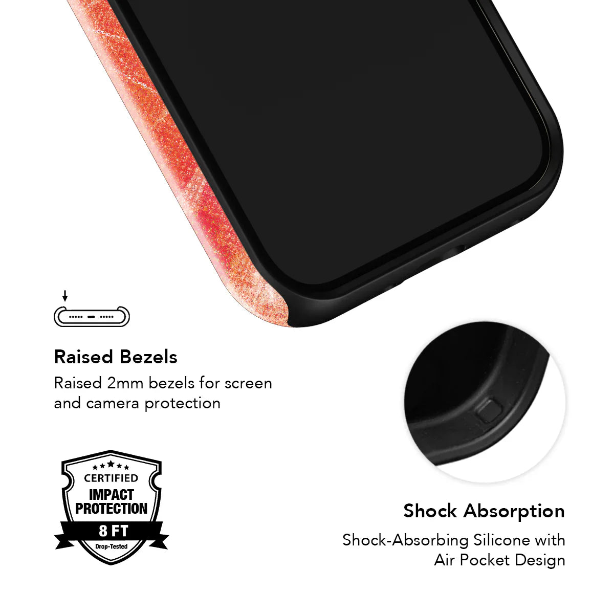 Sunset Squeeze | Red Phone Case with Retro Geometric Design