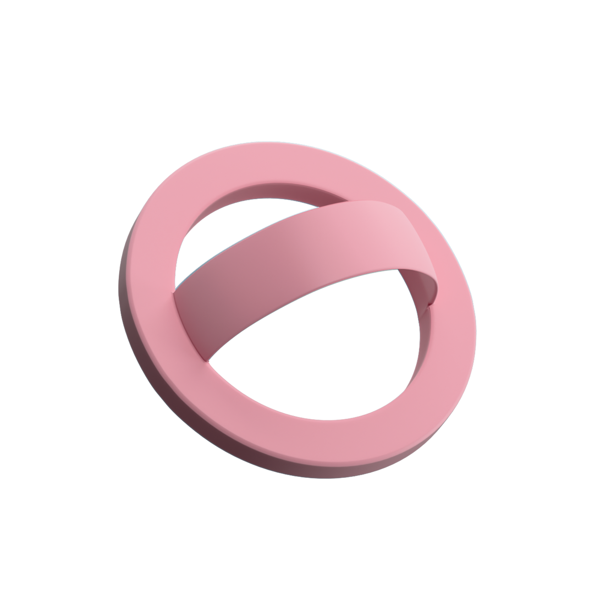 Strawberry Milk light pink silicone MagSafe loop grip with finger loop