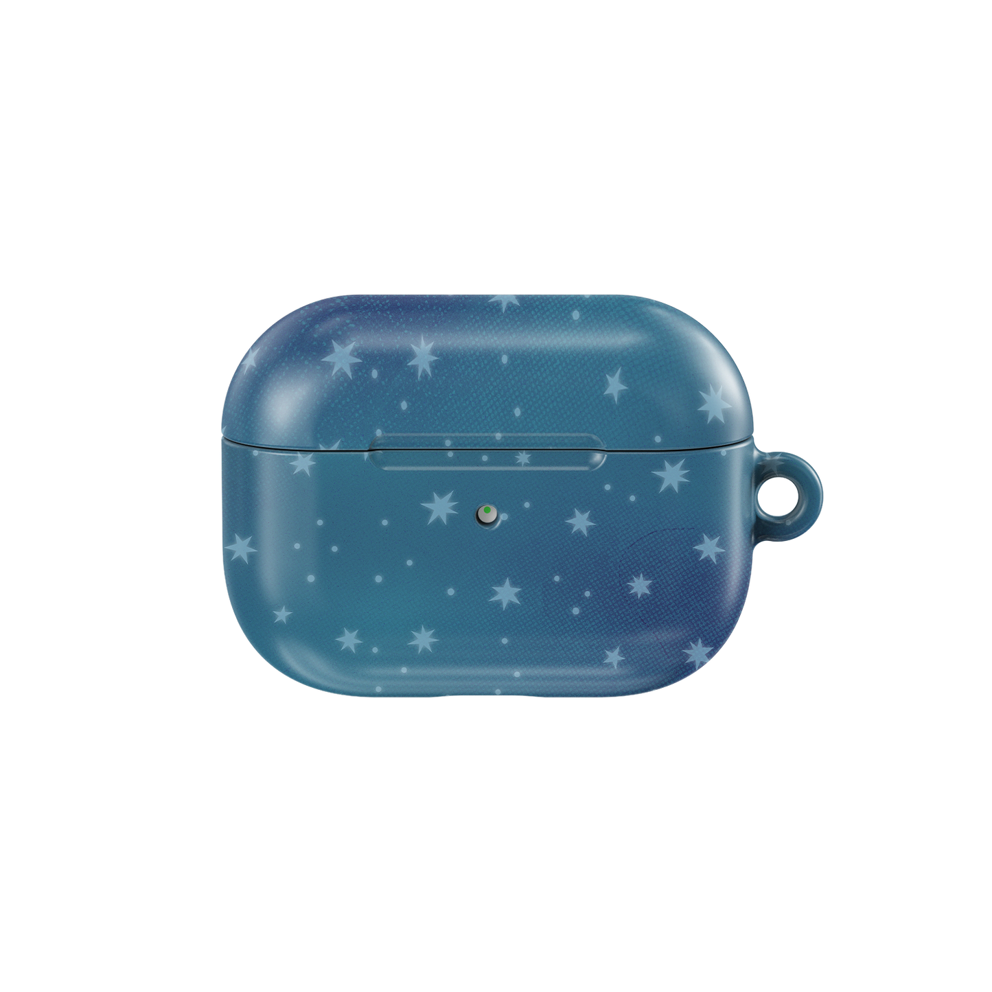 Back view of Moon Mist Starry Blue AirPods Case with celestial pattern, compatible with all AirPods models and designed for stylish protection.