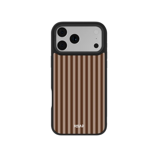 Roastery | Pastel Brown Vertical Stripe iPhone Case