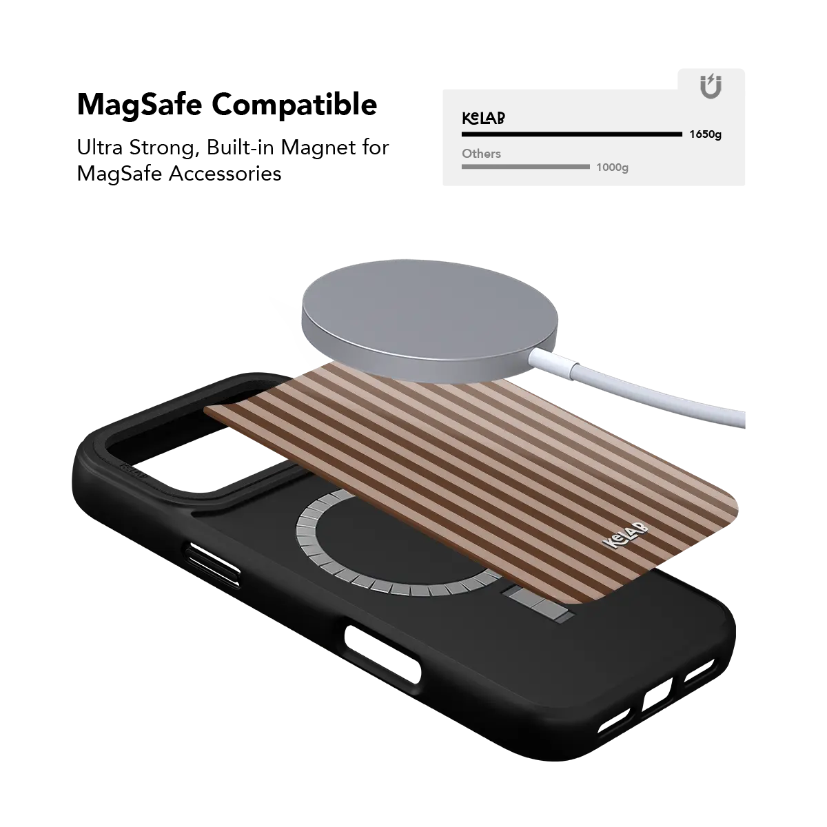 KELAB iPhone Case striped Bold MagSafe with vertical stripe pattern design