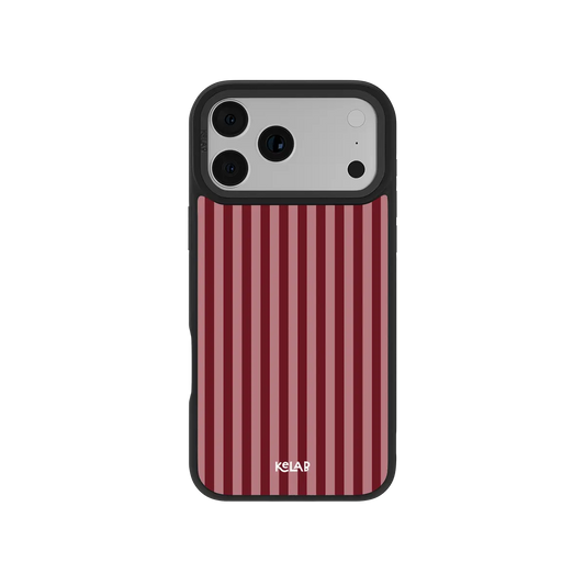 Cabernet | Pastel Red Vertical Stripe iPhone Case