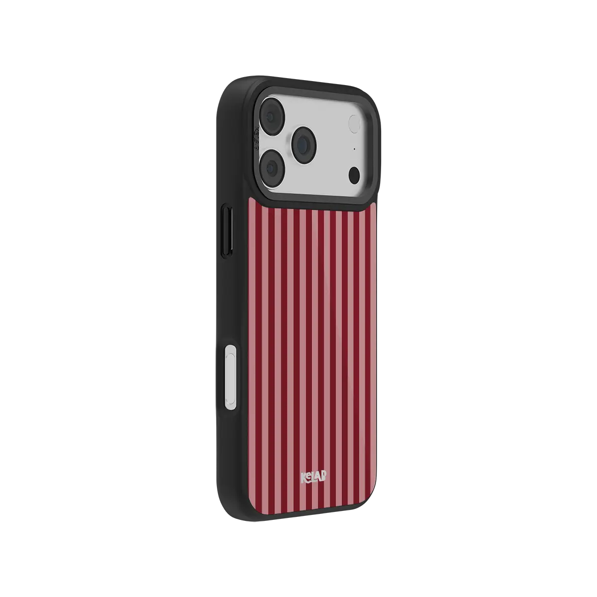 KELAB iPhone Case red striped vertical pinstripe pattern design with MagSafe compatible cutouts