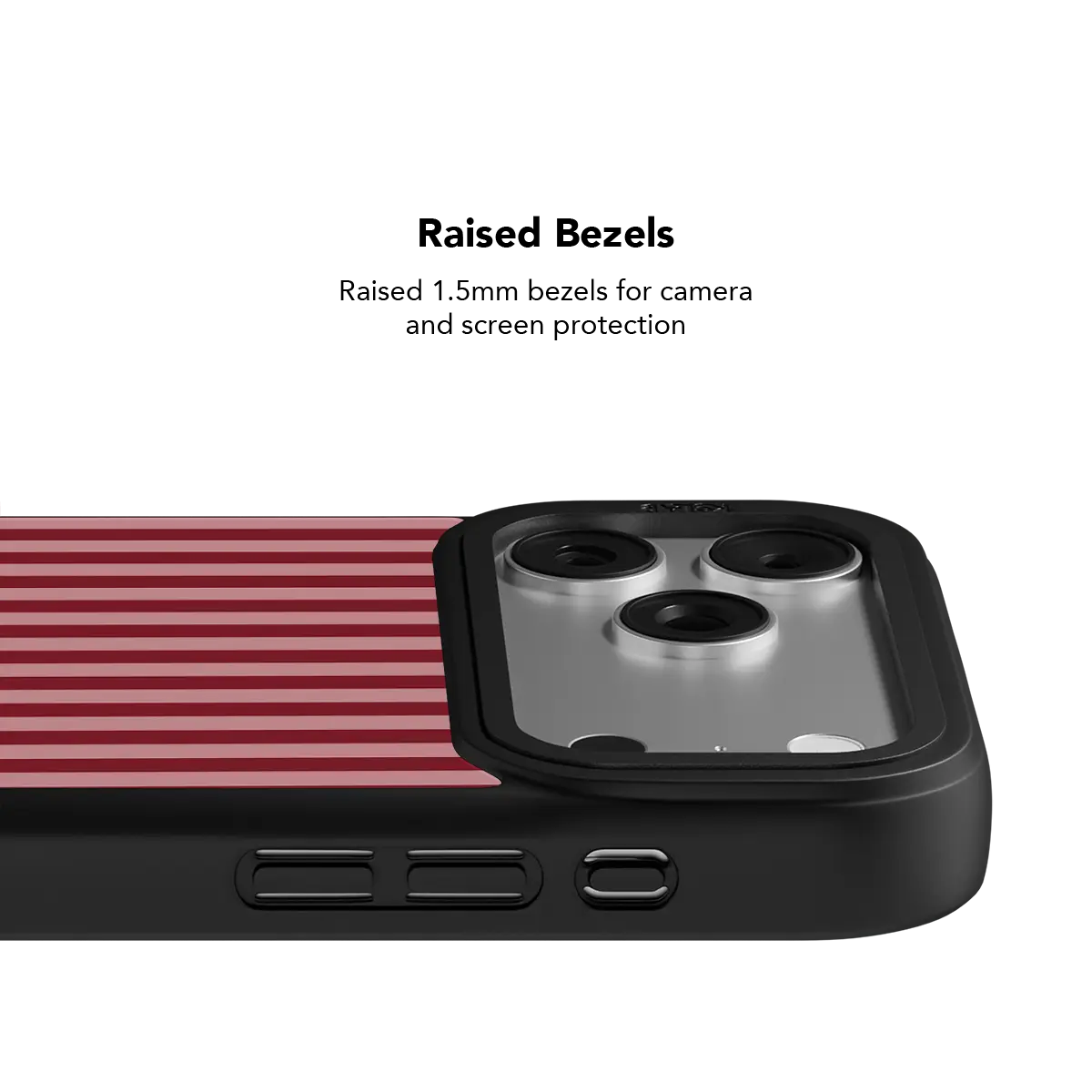 KELAB iPhone Case black with striped vertical pinstripe pattern and MagSafe compatible cutouts