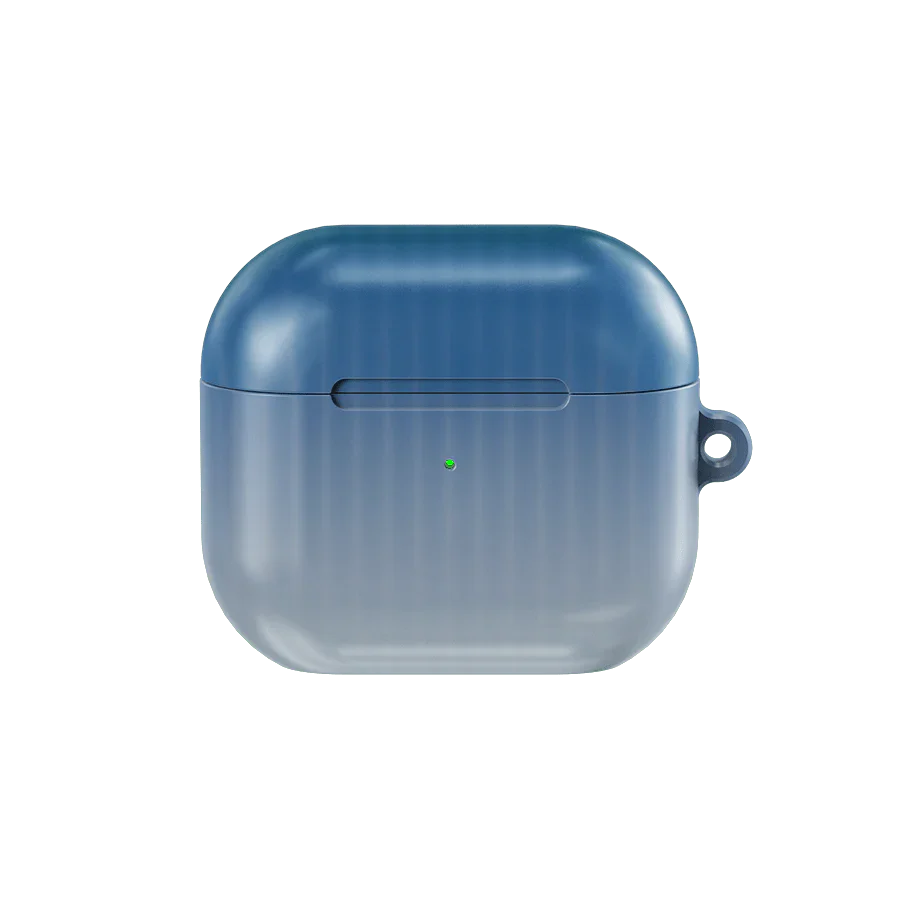 Twilight Cascade | Tinted Veil Series Blue AirPods Case by KELAB featuring a gradient ombre design in cool navy and baby blue tones.