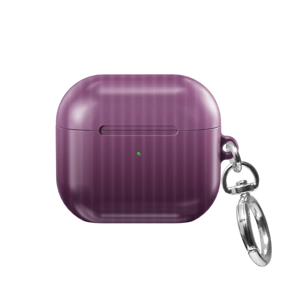 Purple Fluted Glass Gradient Ombre AirPods Case, front view