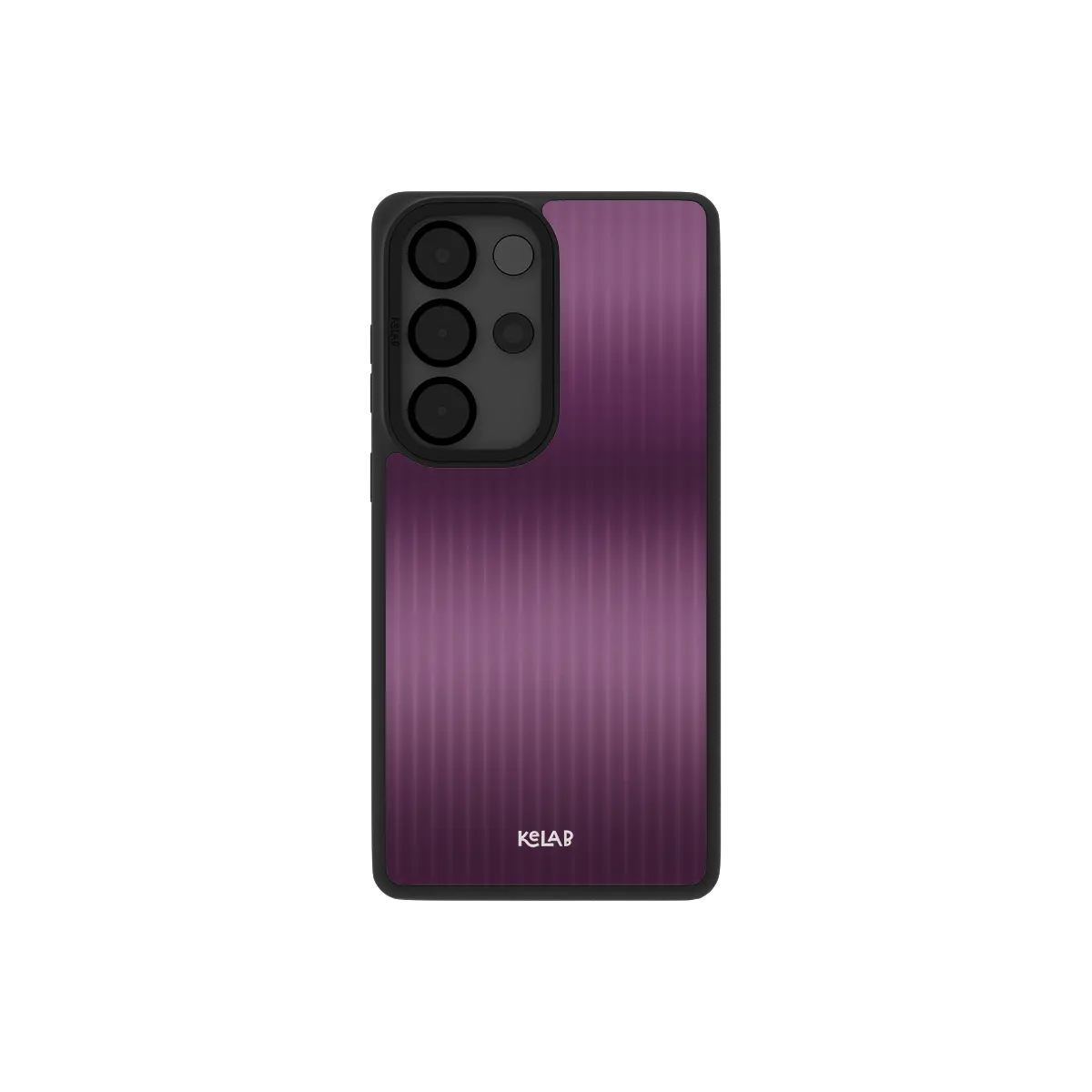 Purple gradient Samsung Galaxy case, back view with plum to lilac fluted glass ribbing around the camera cutout