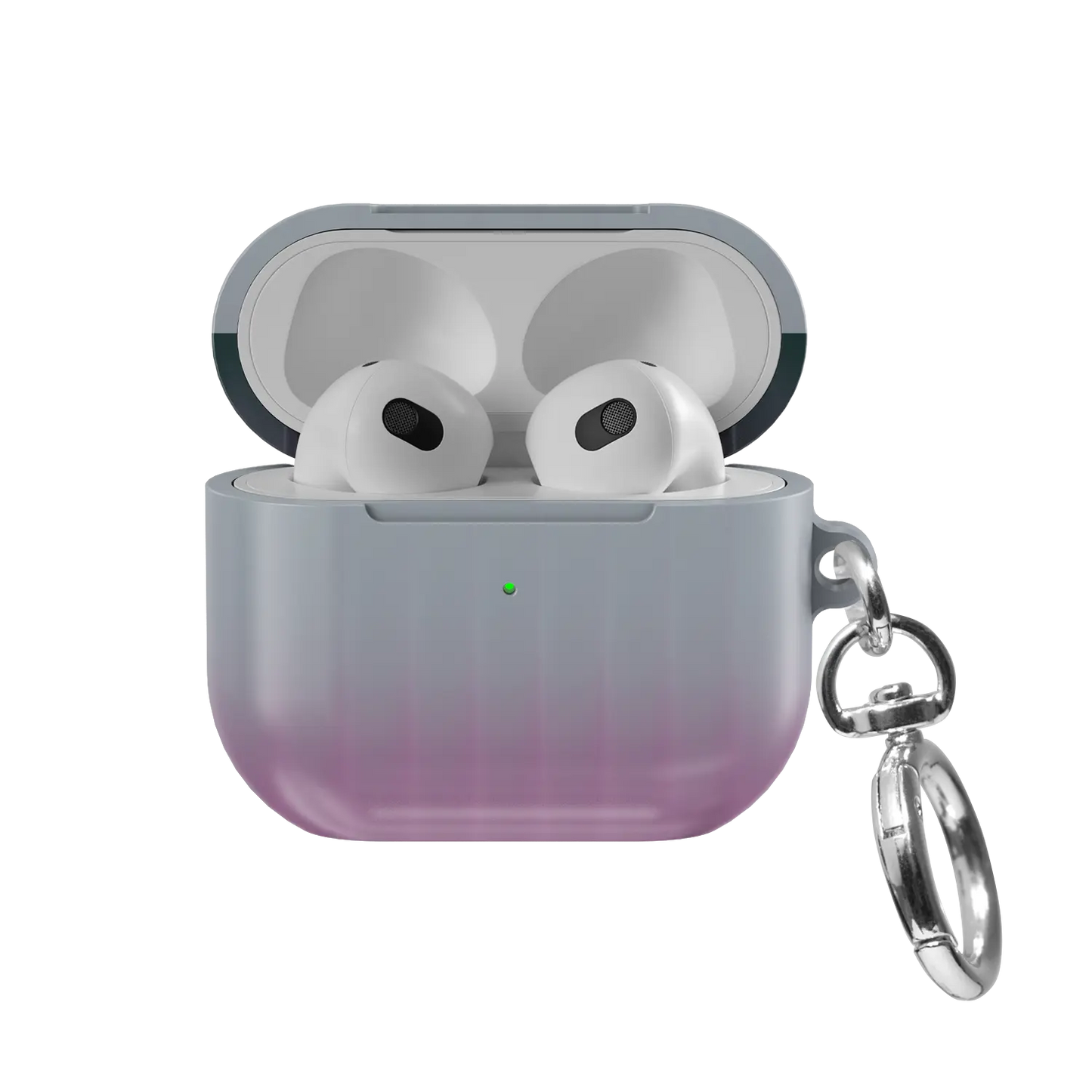 Dusk Bloom | Pink Fluted Glass Gradient Ombre AirPods Case - front view with open lid
