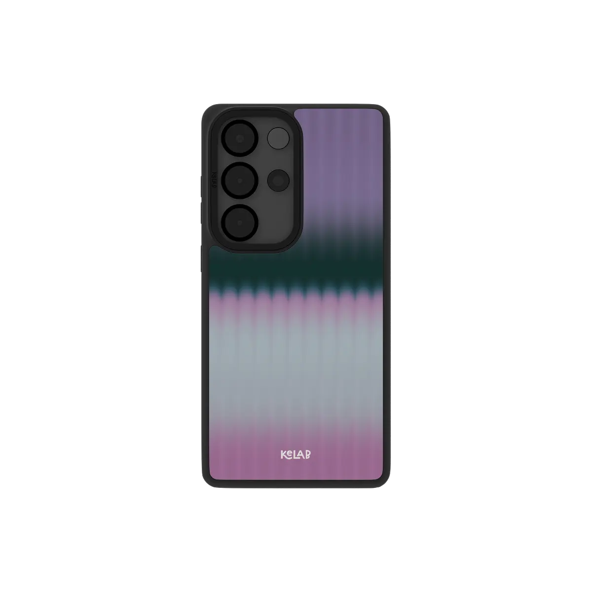 Pink gradient Samsung Galaxy case, back view with amethyst and fuchsia fluted glass ribbing around the camera cutout