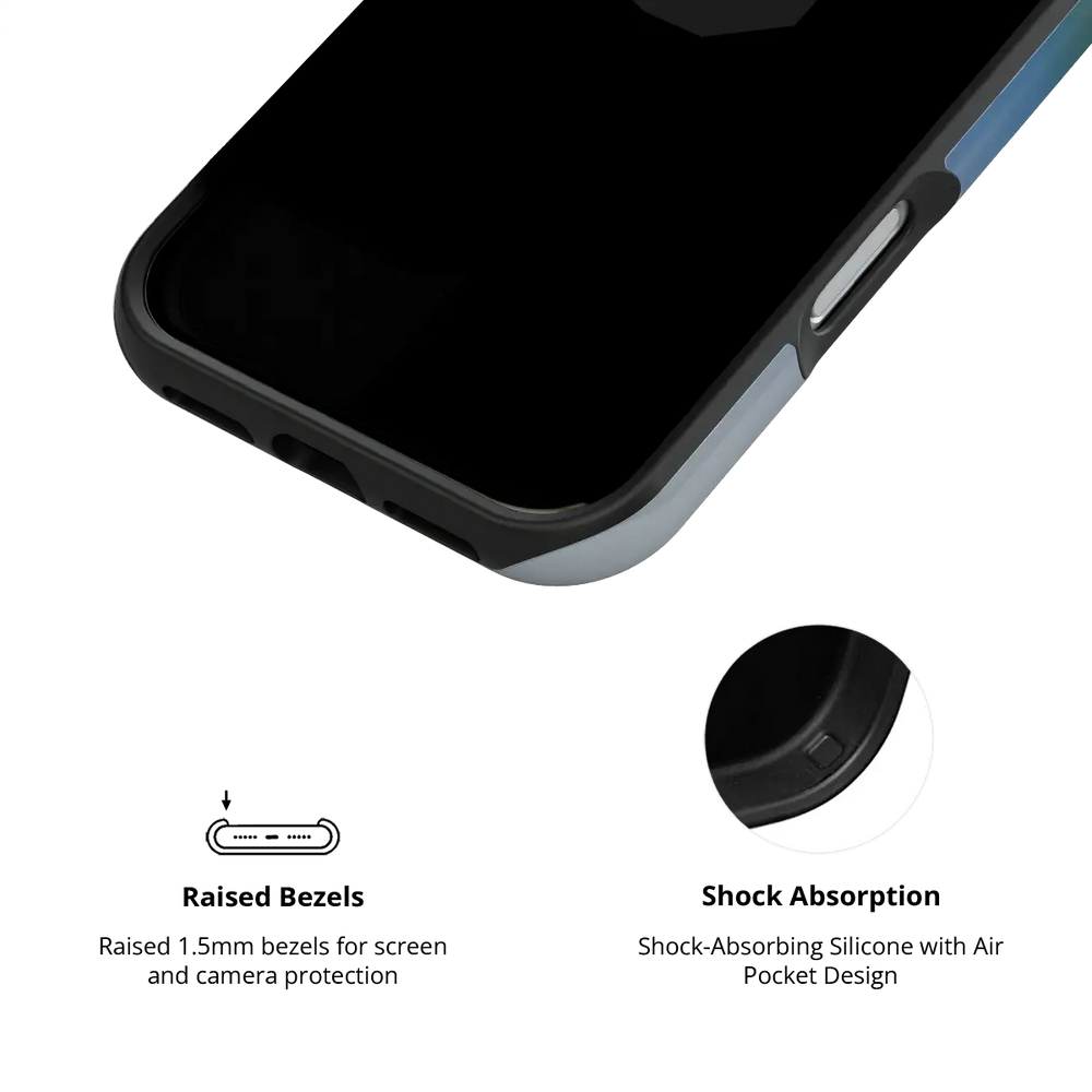 KELAB iphone case with gradient fluted glass pattern, polycarbonate shell and shock absorbing liner
