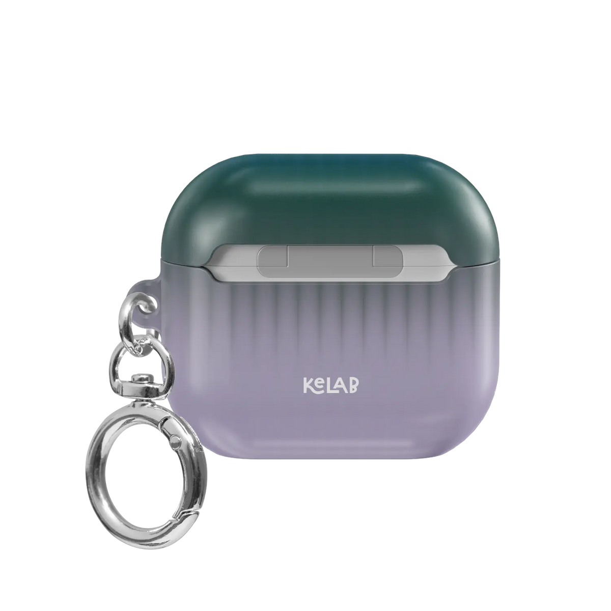 Blue Fluted Glass Gradient Ombre AirPods Case, back view