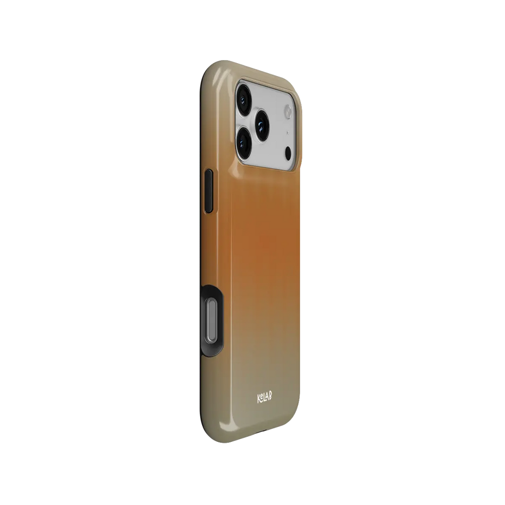 KELAB iphone case with gradient fluted glass pattern, raised lip for screen and camera protection