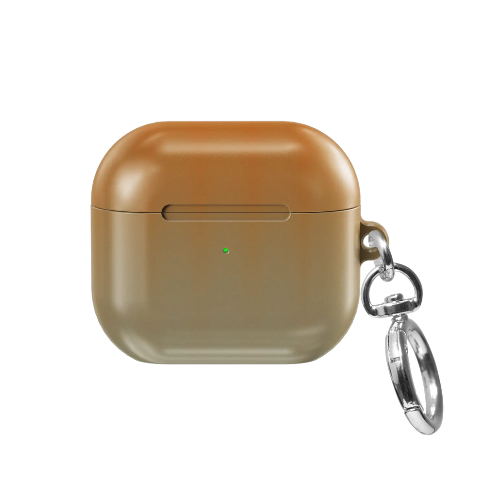 Orange Fluted Glass Gradient Ombre AirPods Case, front view