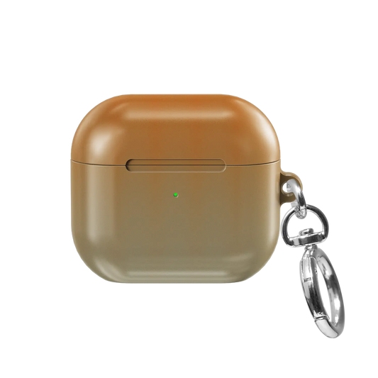 Orange Fluted Glass Gradient Ombre AirPods Case, front view