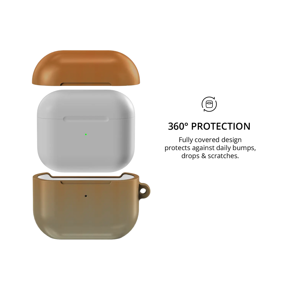 Orange Fluted Glass Gradient Ombre AirPods Case, 360-degree protective coverage