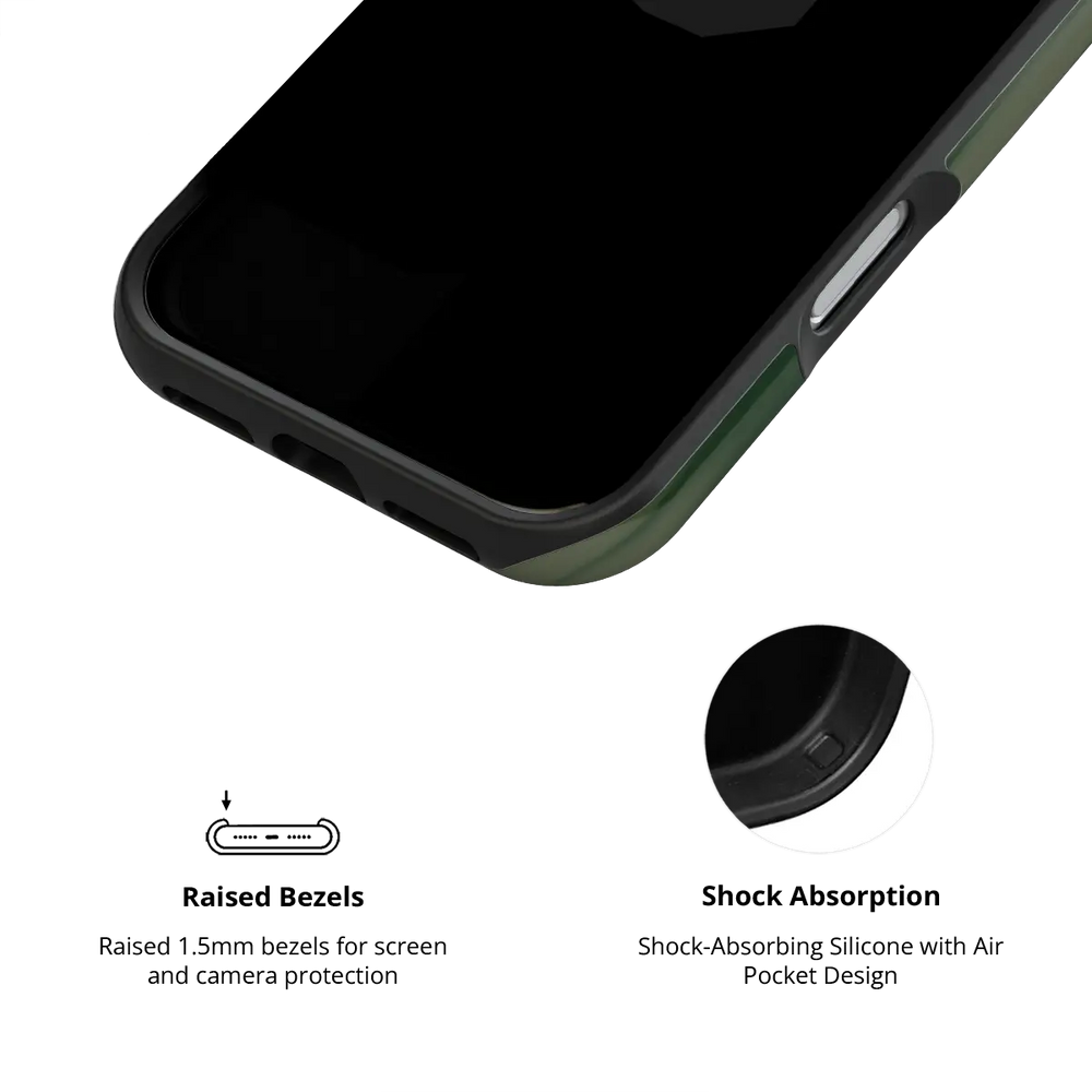 KELAB iphone case with gradient fluted glass pattern, polycarbonate shell and shock absorbing liner