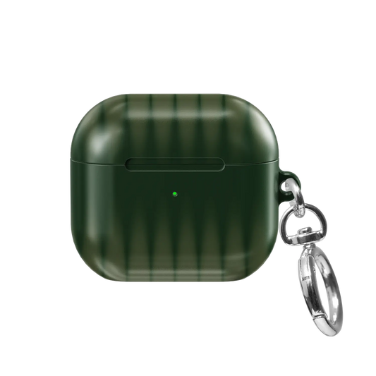Forest Veil | Olive Fluted Glass Gradient Ombre AirPods Case - front view