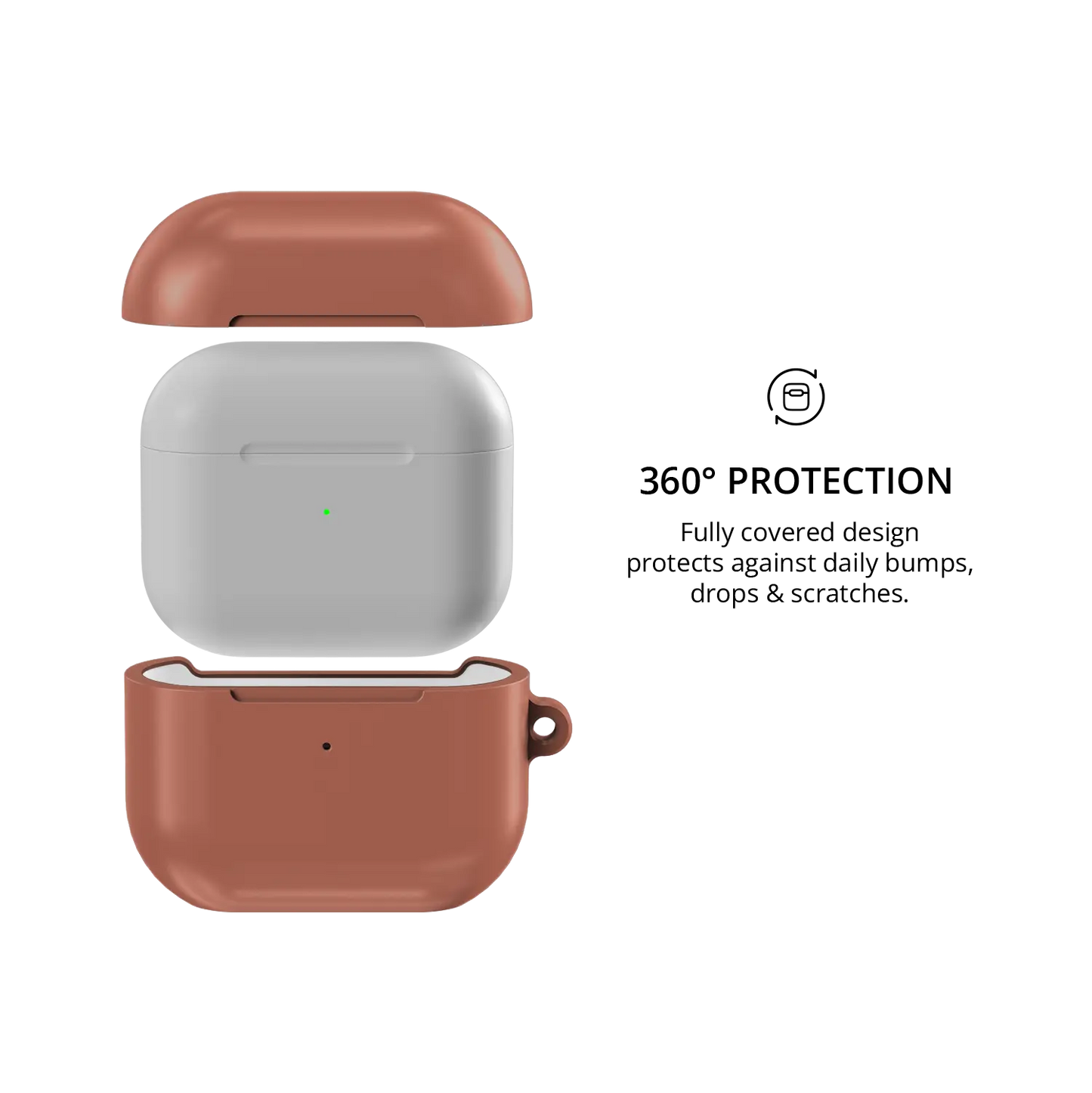 Solid Nude Clay AirPods Case, 360-degree protective coverage