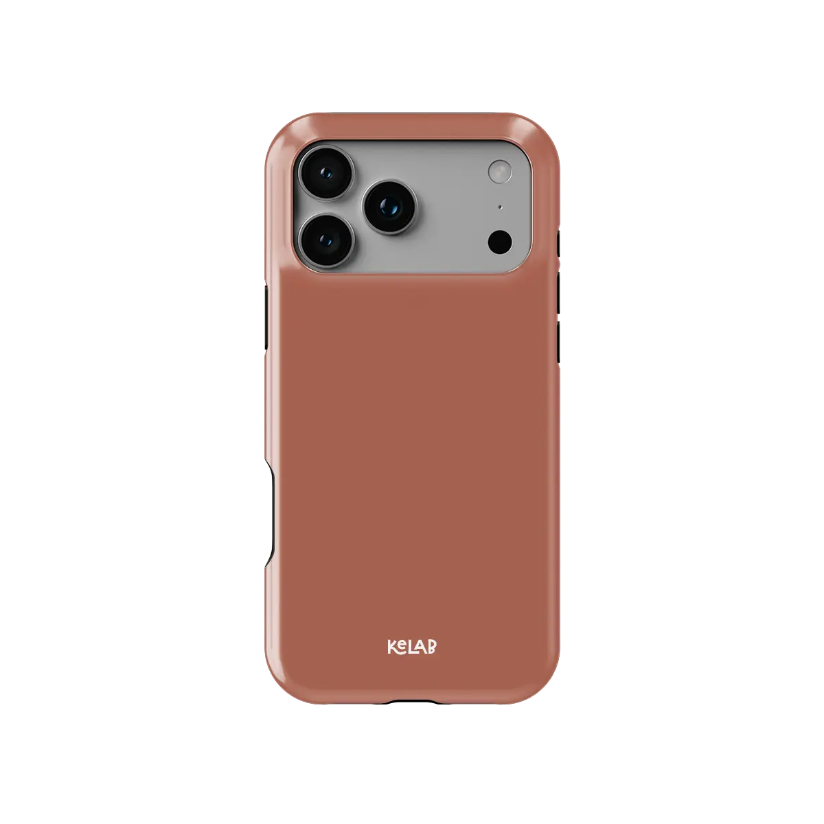 KELAB iPhone case solid color terracotta clay with raised camera lip for lens clearance