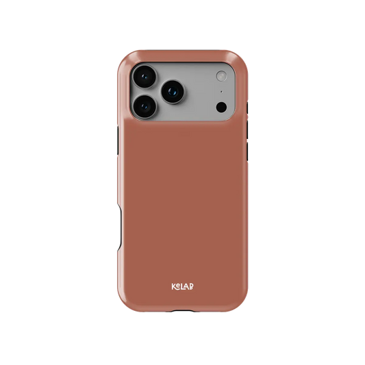 KELAB iPhone case solid color terracotta clay with raised camera lip for lens clearance