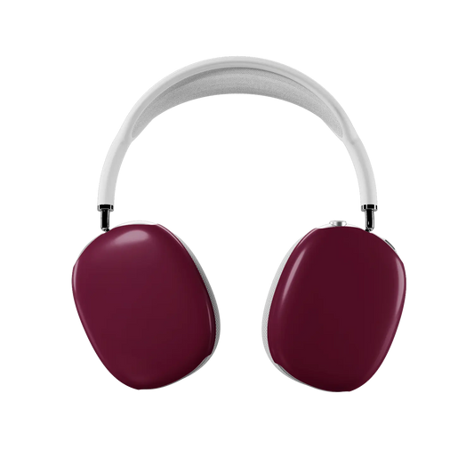 KELAB airpods max cover solid color glossy scratch-resistant coating, burgundy earcup cover set 2-pack