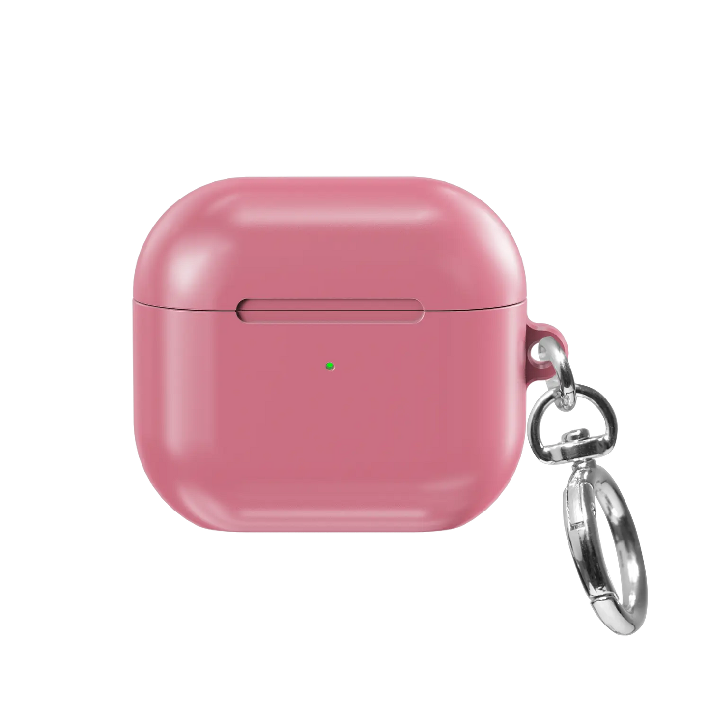Solid Pink Rose AirPods Case, front view