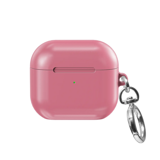 Solid Pink Rose AirPods Case, front view
