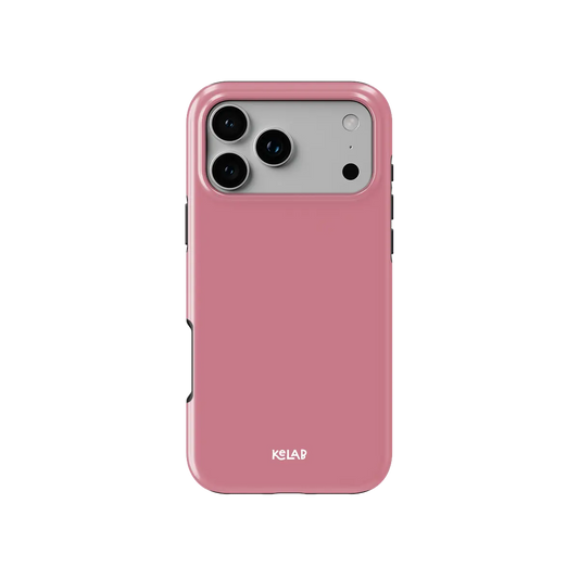 Solid color pink KELAB iphone case with MagSafe iPhone protective case, electroplated mirror chrome shell