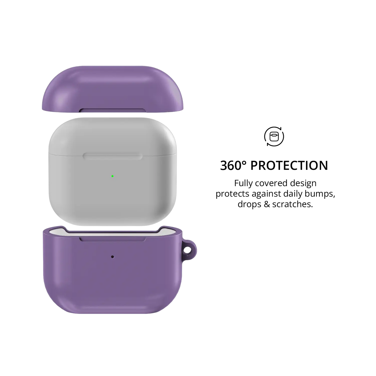 Solid Dusty Purple AirPods Case, 360-degree protective coverage