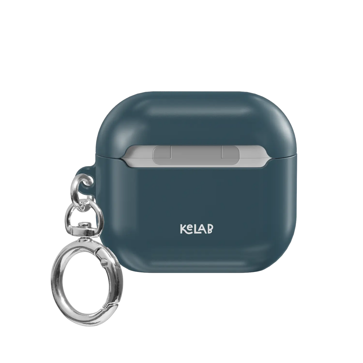 Solid Teal Blue AirPods Case, back view