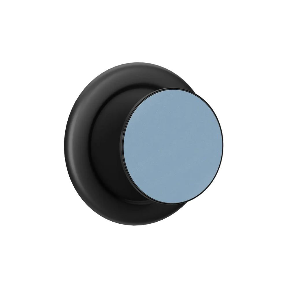 KELAB MagSafe phone grip in black with foldable kickstand, solid color blue ring