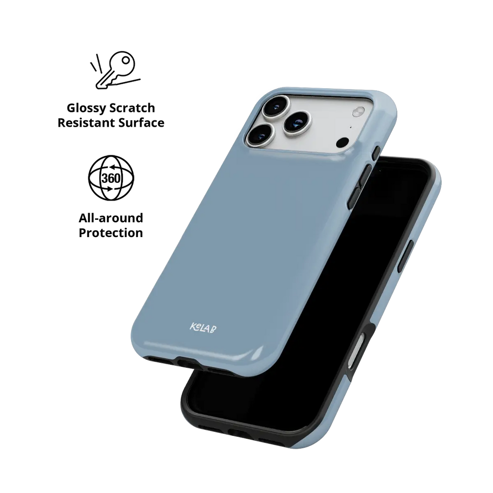 Solid Color KELAB iPhone Case with Electroplated mirror finish frame and raised camera lip