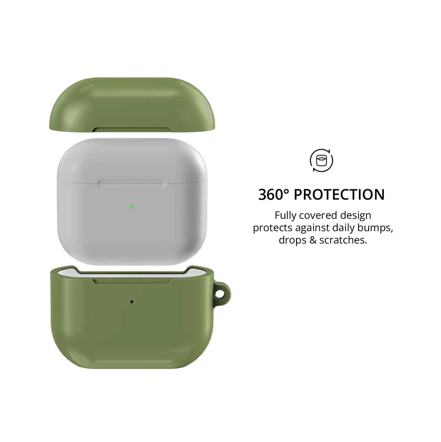 Solid Matcha Green AirPods Case, 360-degree protective coverage