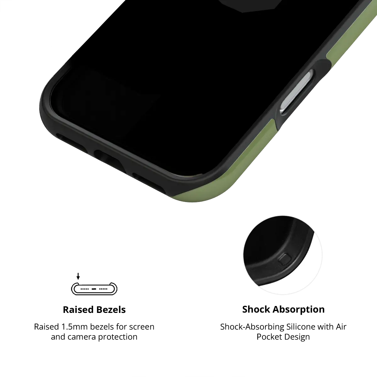 Solid Color KELAB iPhone Case with electroplated mirror chrome finish and raised camera cutout lip