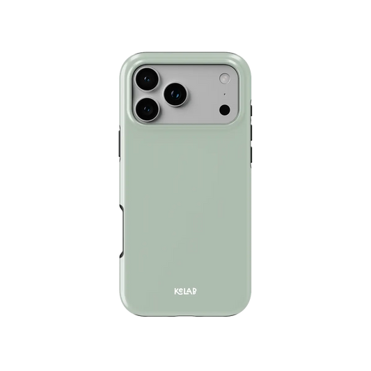 Solid Color KELAB iPhone Case in light green with raised camera lip