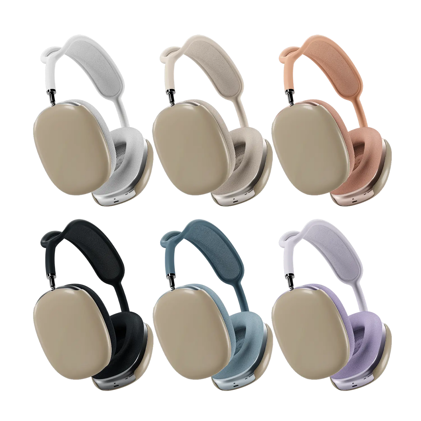 KELAB airpods max cover set of two beige solid color snap-on hardshell protective shell