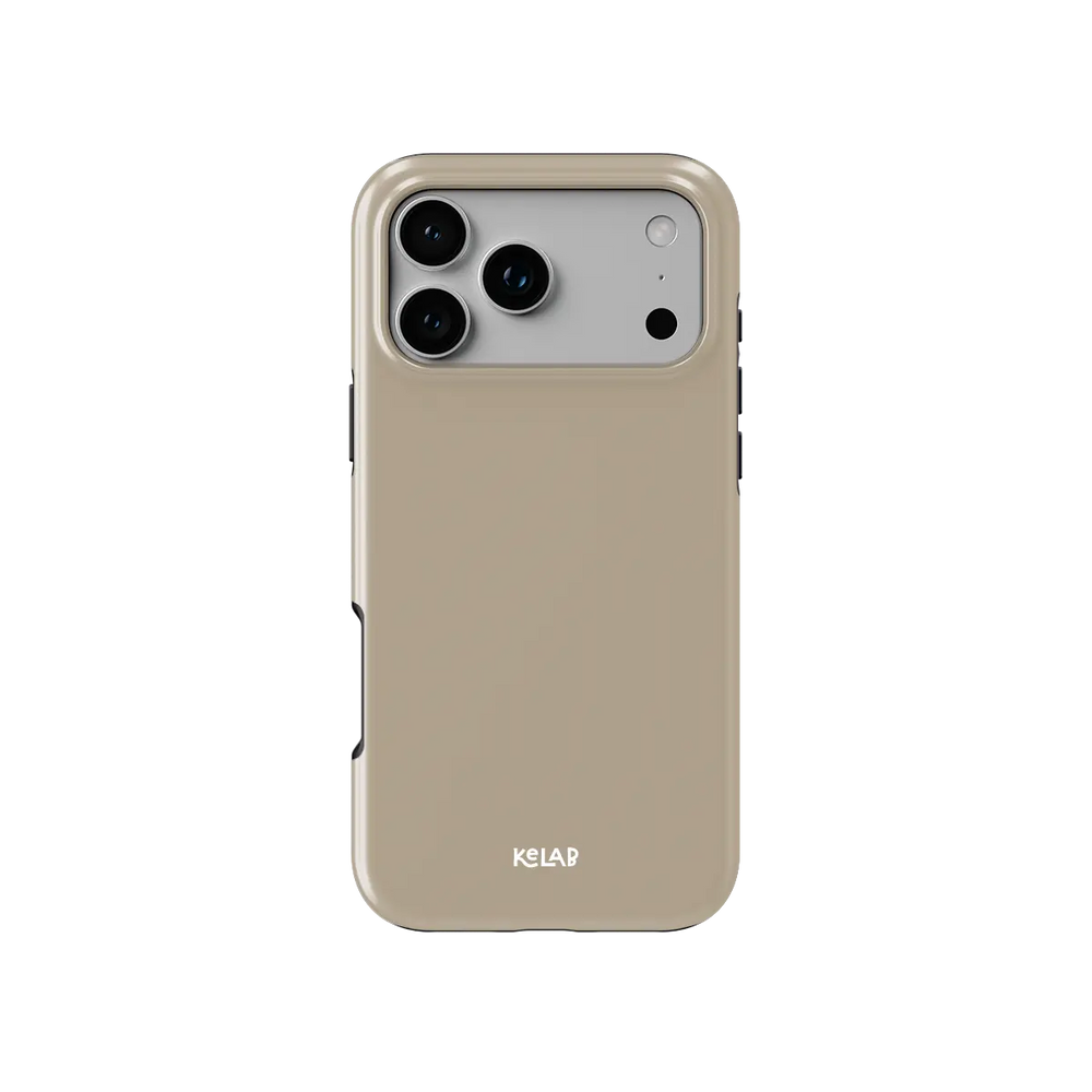 Solid Color KELAB iPhone Case taupe tough MagSafe with raised camera lip for lens protection