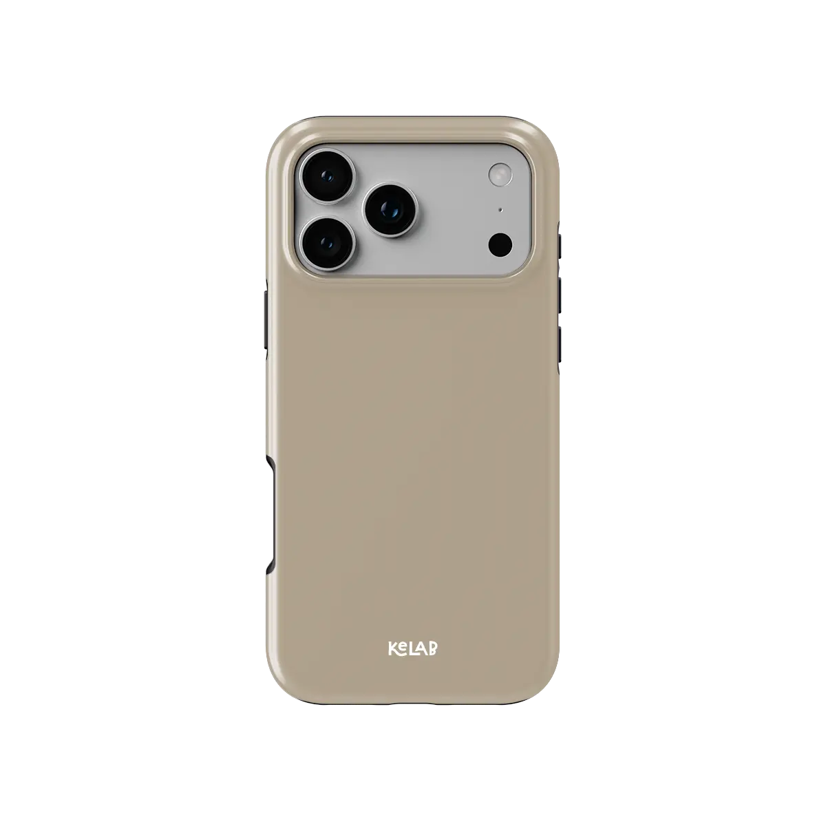 Solid Color KELAB iPhone Case taupe tough MagSafe with raised camera lip for lens protection