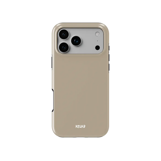 Solid Color KELAB iPhone Case taupe tough MagSafe with raised camera lip for lens protection