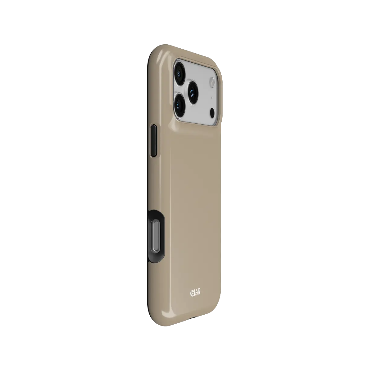 Solid Color KELAB iPhone Case with electroplated mirror chrome shell and raised camera lip