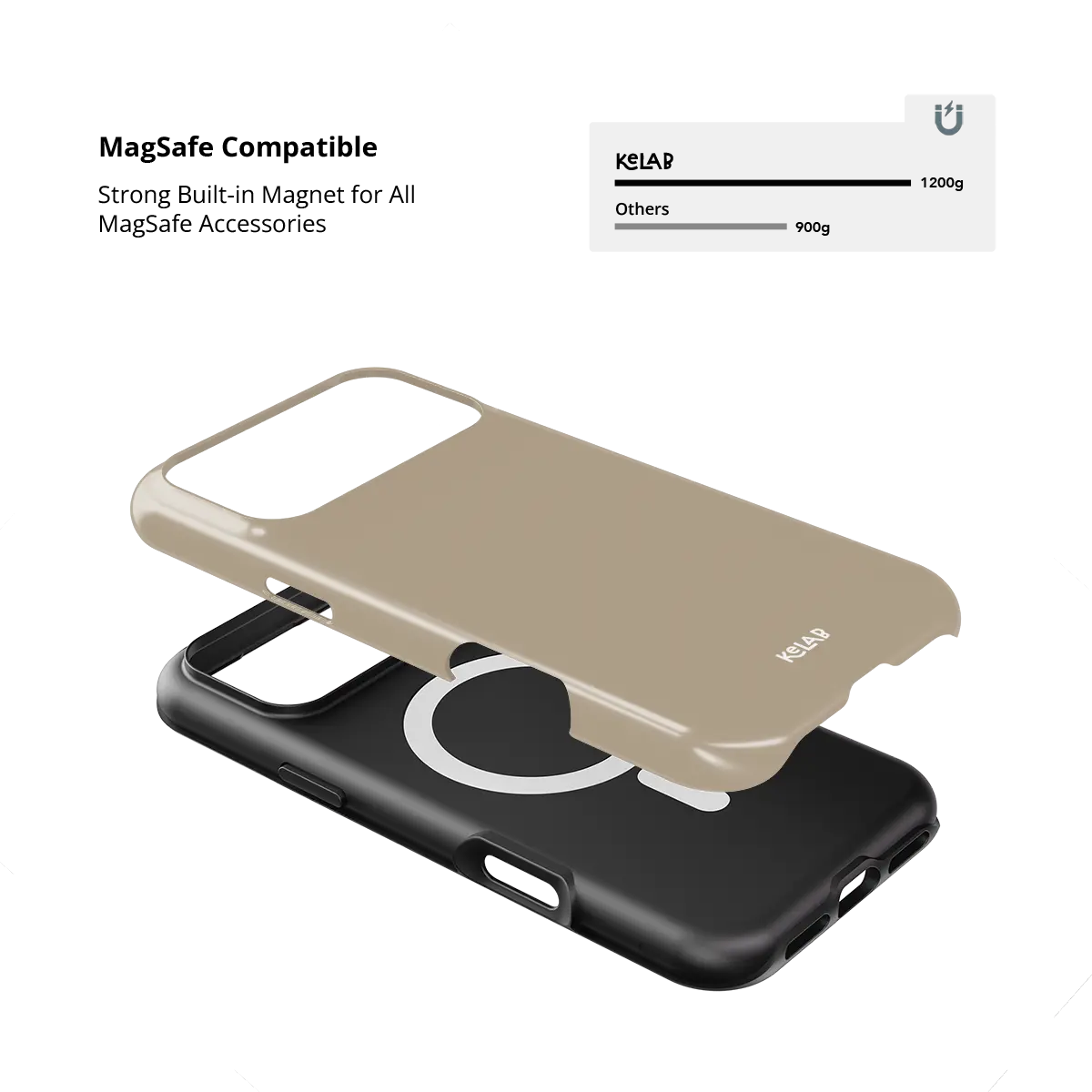 Solid Color KELAB iPhone Case with electroplated mirror chrome shell and silicone liner inside hard shell