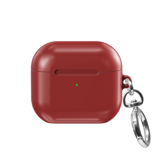Solid Brick Red AirPods Case, front view
