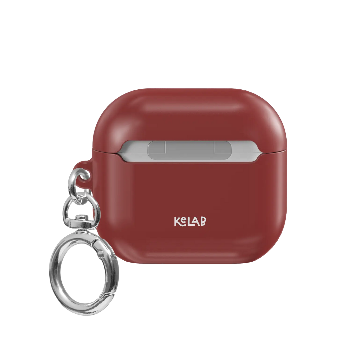 Solid Brick Red AirPods Case, back view