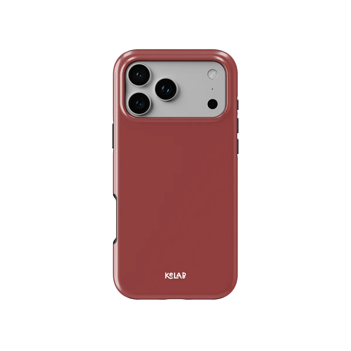 KELAB solid color iphone case in red with raised lip around camera cutout