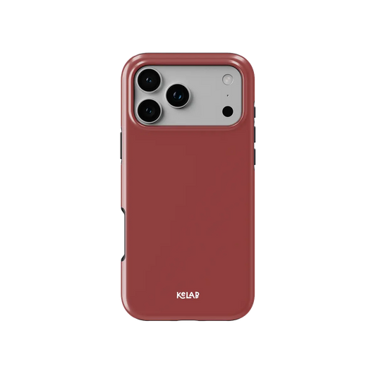 KELAB solid color iphone case in red with raised lip around camera cutout