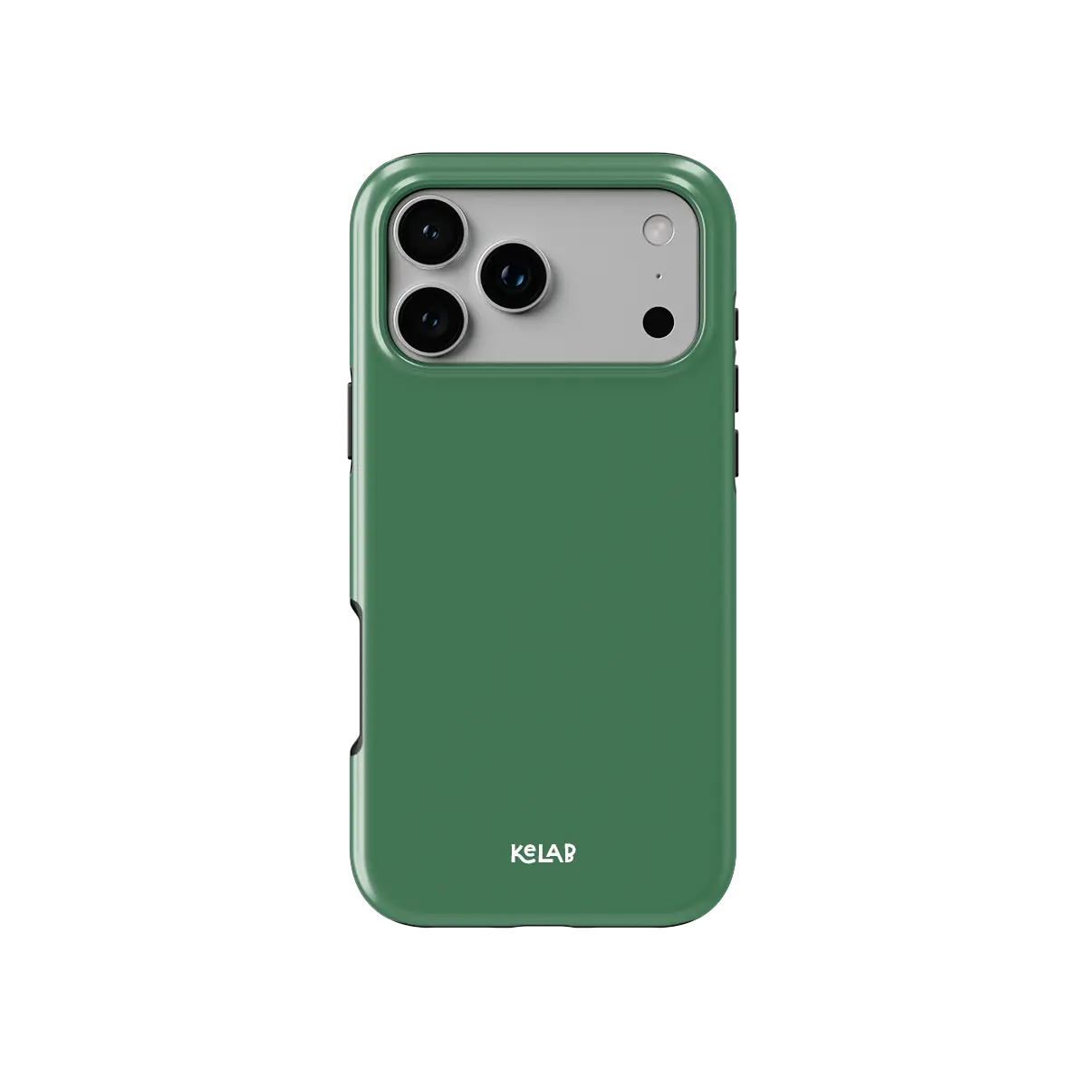 Solid color green KELAB iphone case with MagSafe and raised camera lip for lens protection