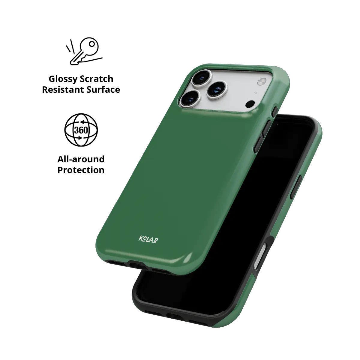 KELAB solid color iphone case with electroplated mirror chrome shell and raised camera lip for lens protection