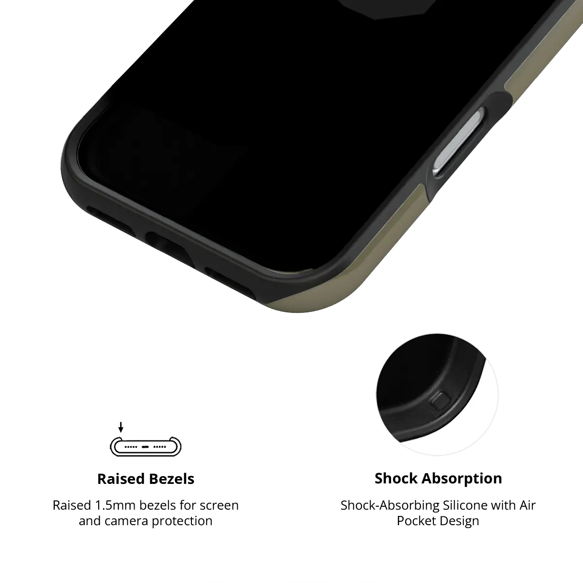 KELAB solid color iPhone case with electroplated chrome finish and raised camera lip