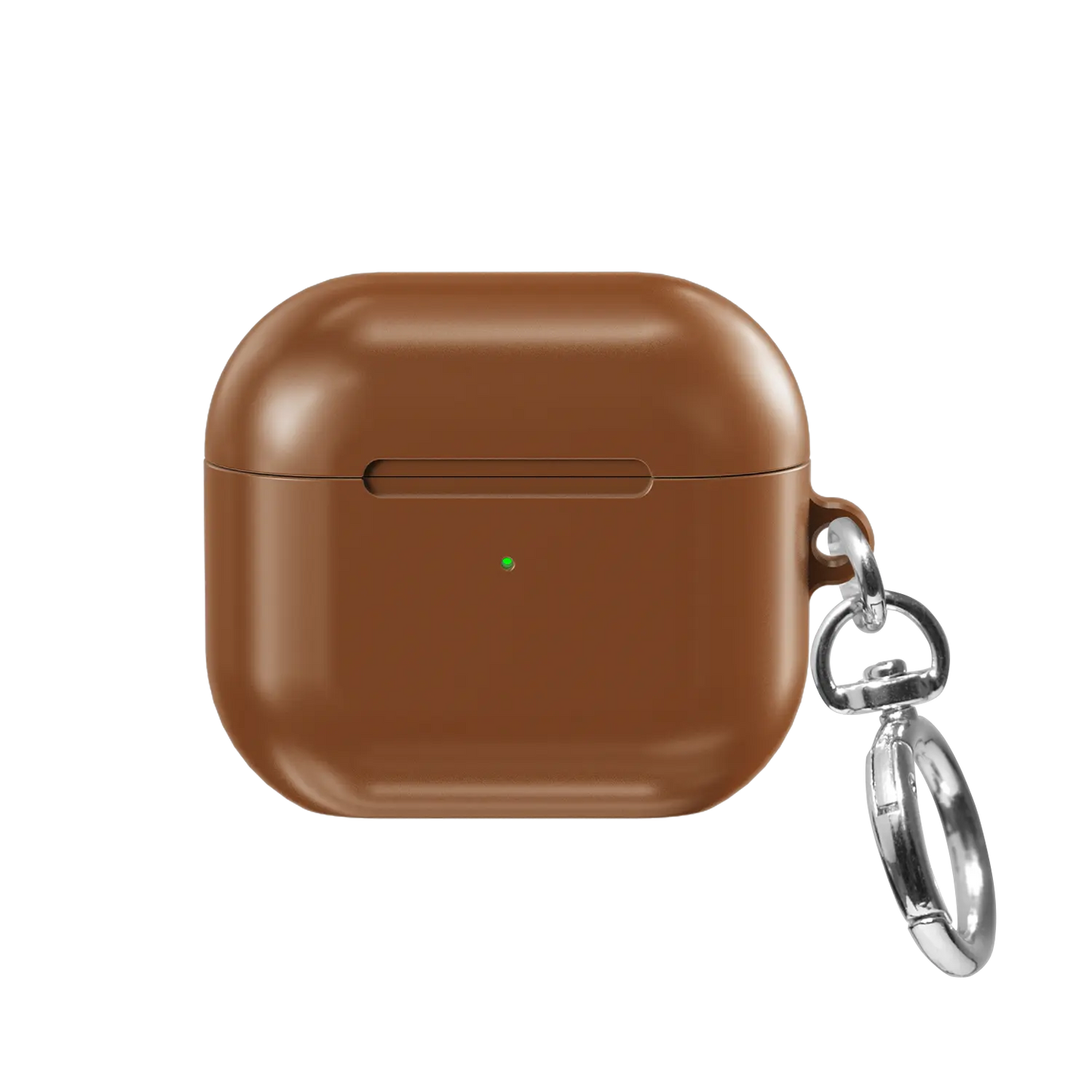 Solid Brown Chestnut AirPods Case, front view