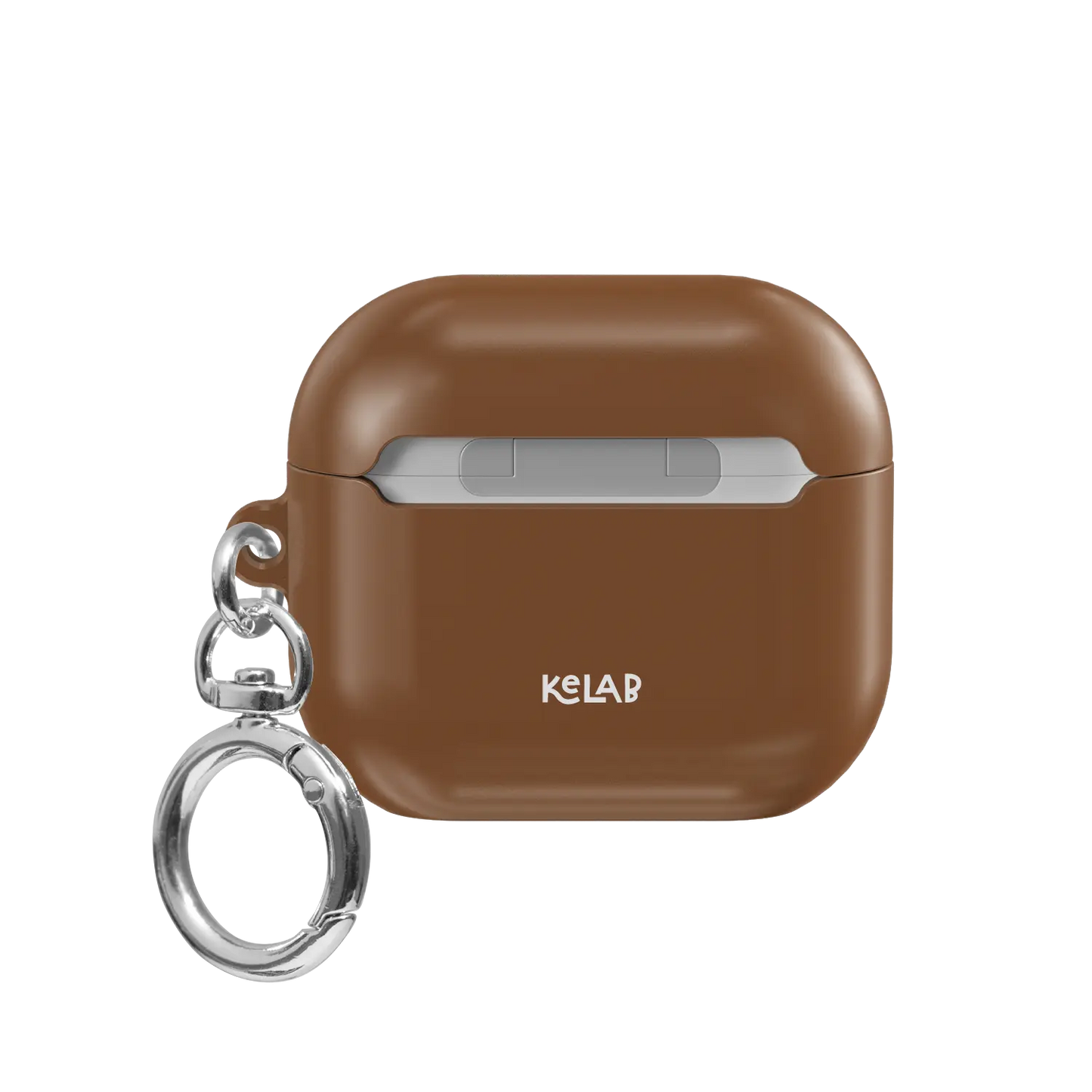 Solid Brown Chestnut AirPods Case, back view